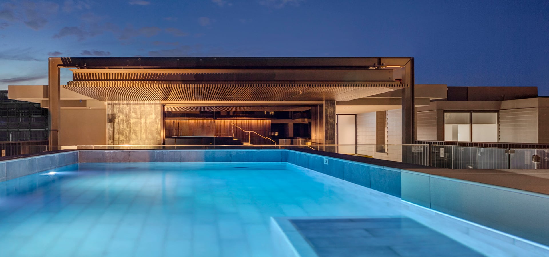 A modern residential pool.